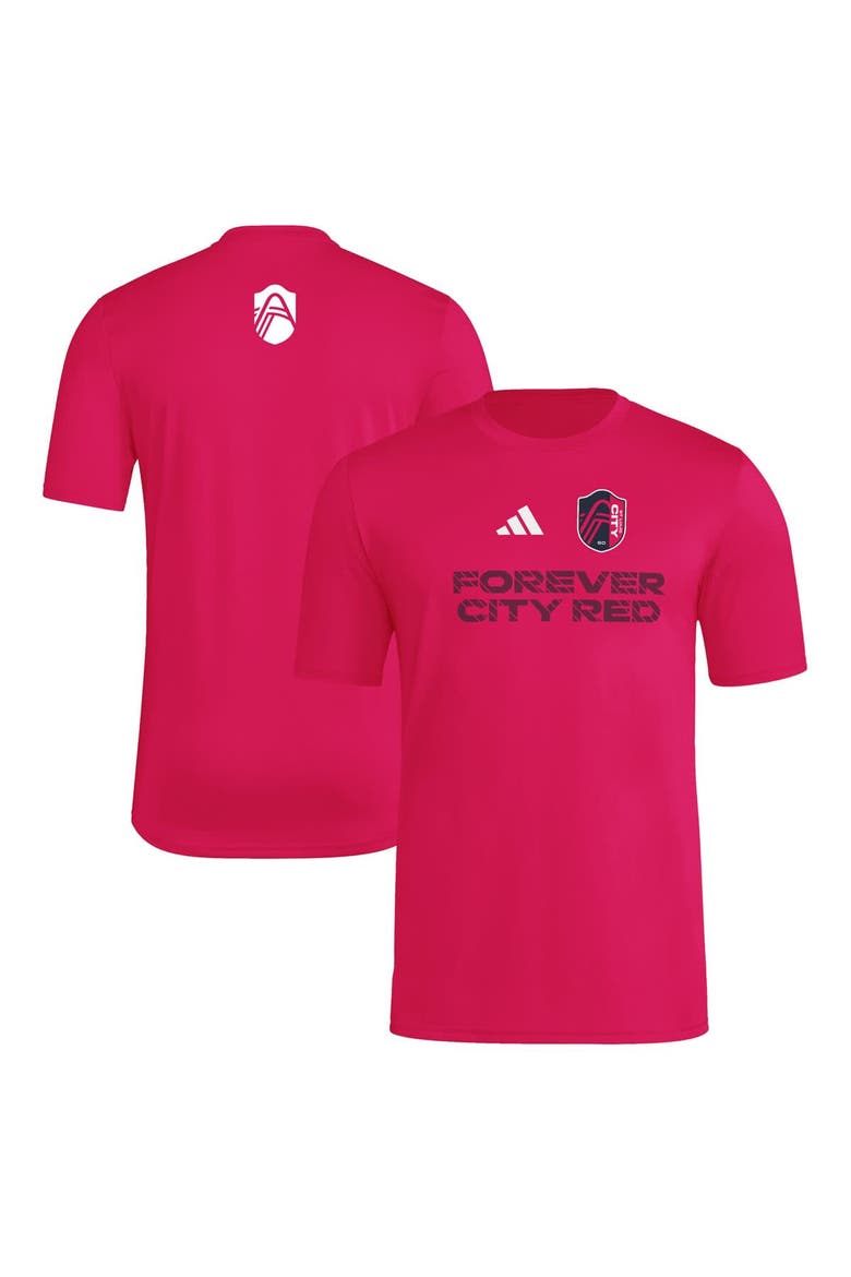 Men's adidas  Pink St. Louis City SC 2025 Jersey Hook AEROREADY T-Shirt, Main, color, Red