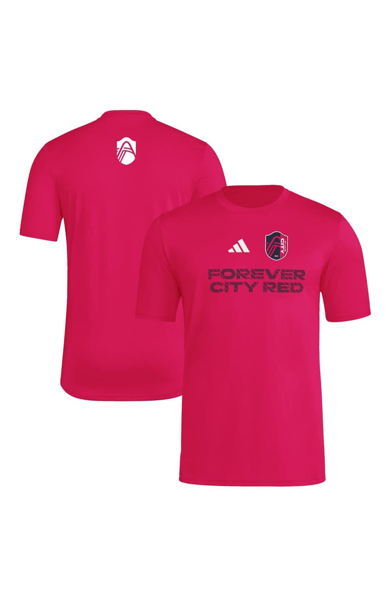 adidas Men's adidas  Pink St. Louis City SC 2025 Jersey Hook AEROREADY T-Shirt, Main, color, Red