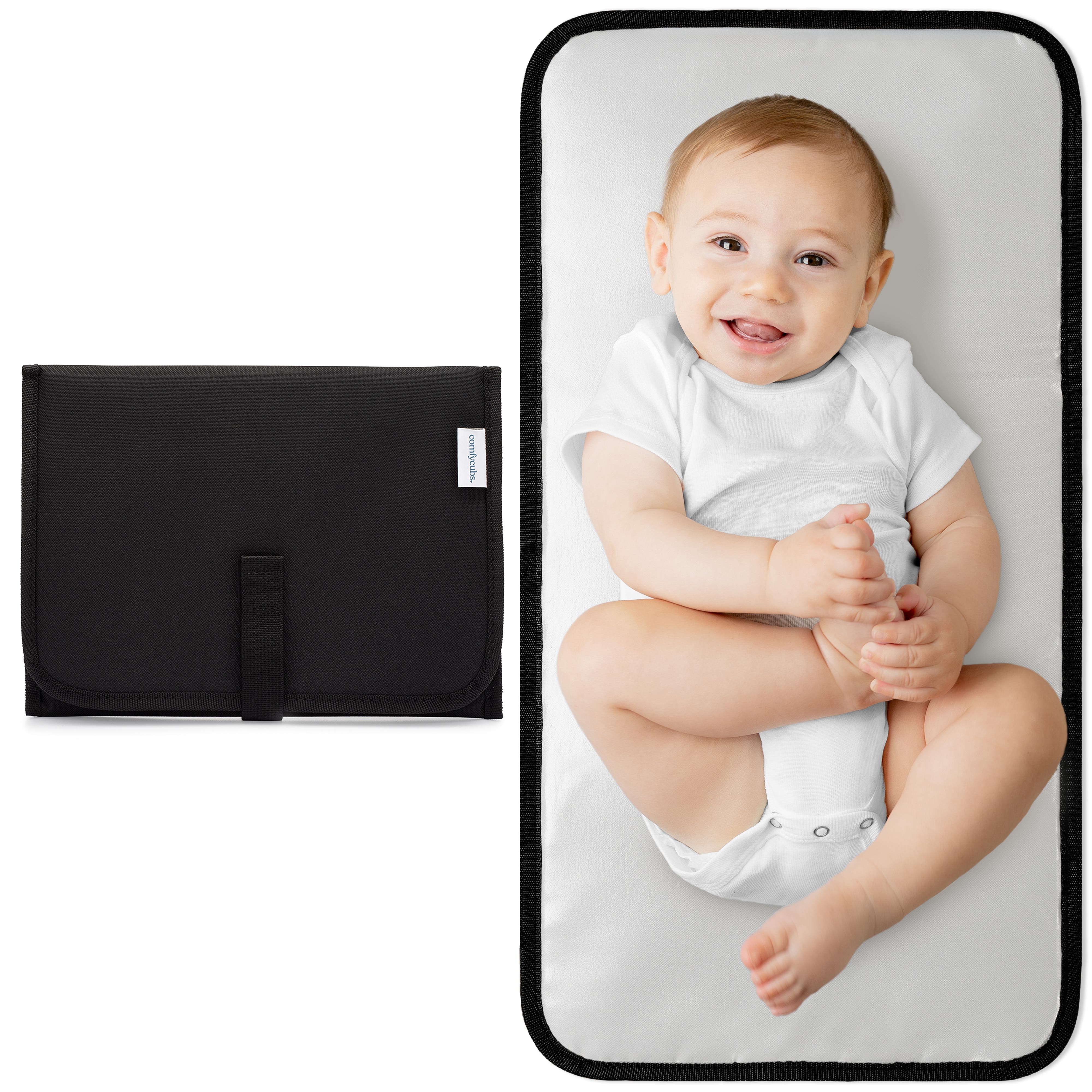 Comfy Cubs Compact Changing Pad in Solid Black 