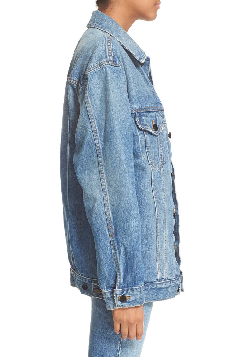 Daze Oversized Denim Jacket, Alternate, color, LIGHT INDIGO AGED