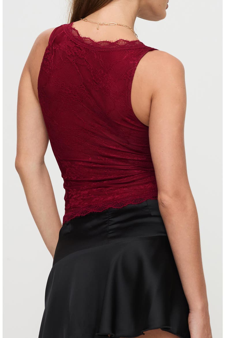Far Away Lace Sleeveless Top, Alternate, color, BURGUNDY