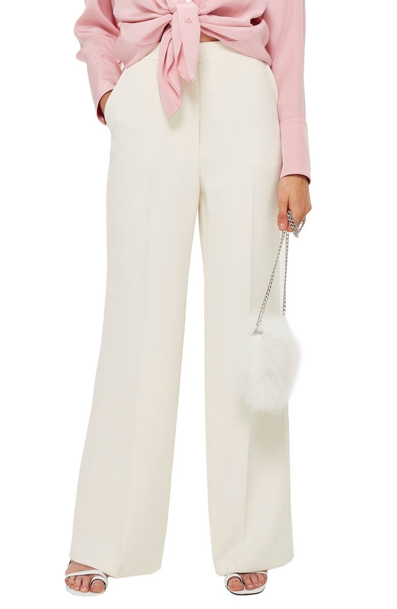 Topshop Clean High-Waist Wide Leg Trousers, Main, color,