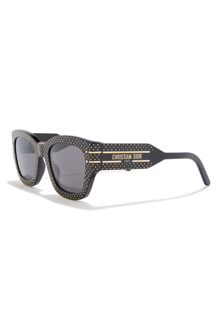 'DiorSignature S16I 52mm Square Sunglasses, Alternate, color, BLACK/ OTHER / SMOKE