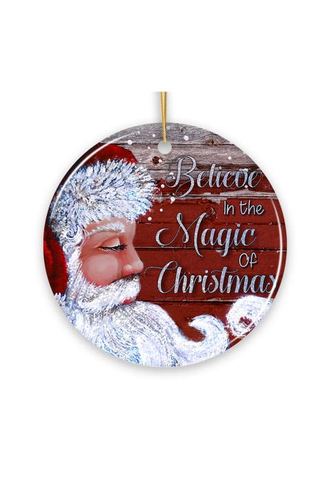 Believe In The Magic Vintage Santa Christmas Ornament