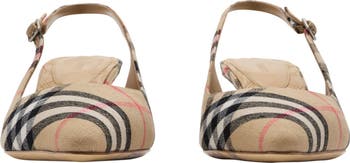 Check Dame Pointed Toe Slingback Pump