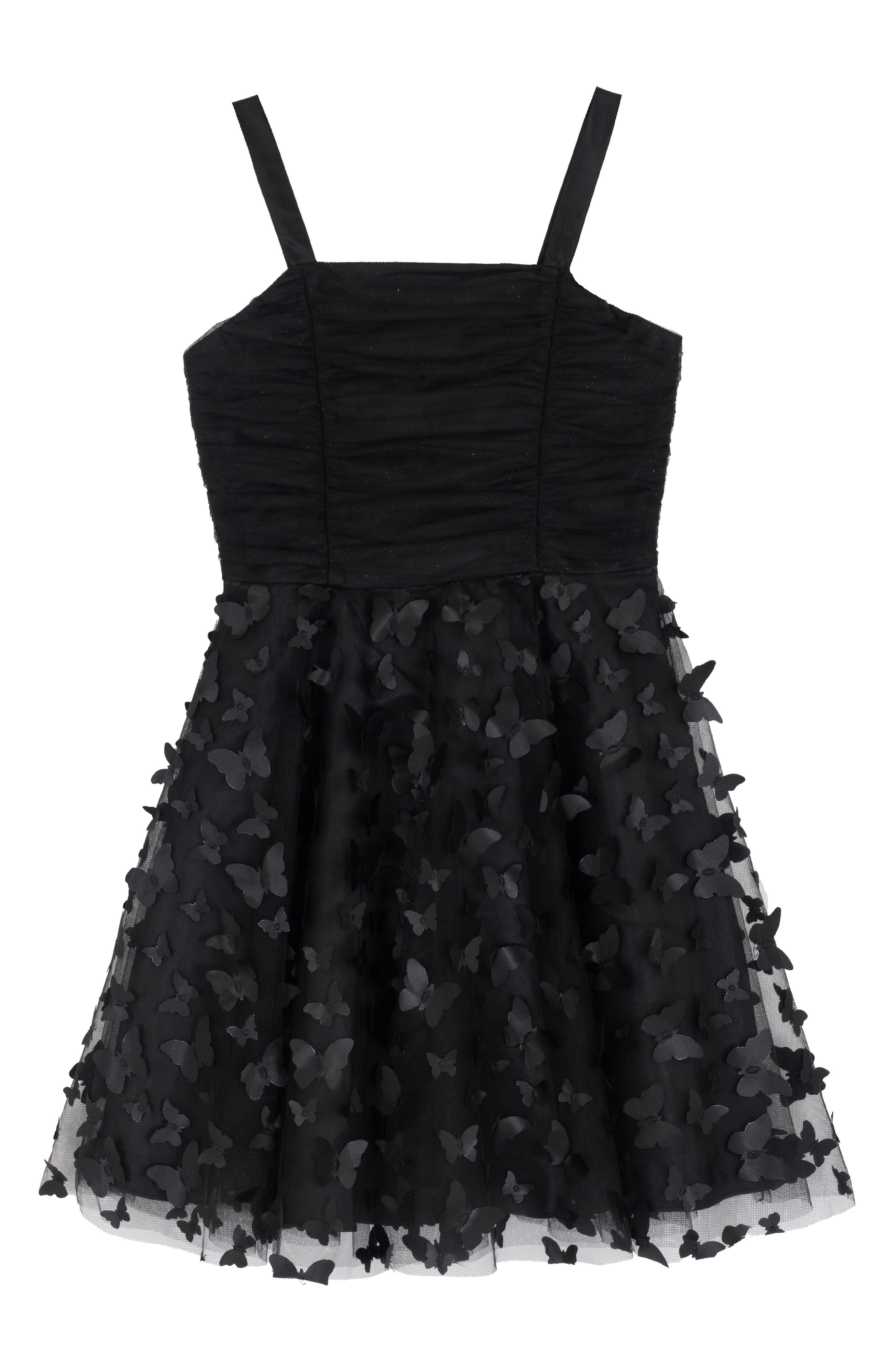 Rare Editions Kids' Butterfly 3D Mesh Party Dress