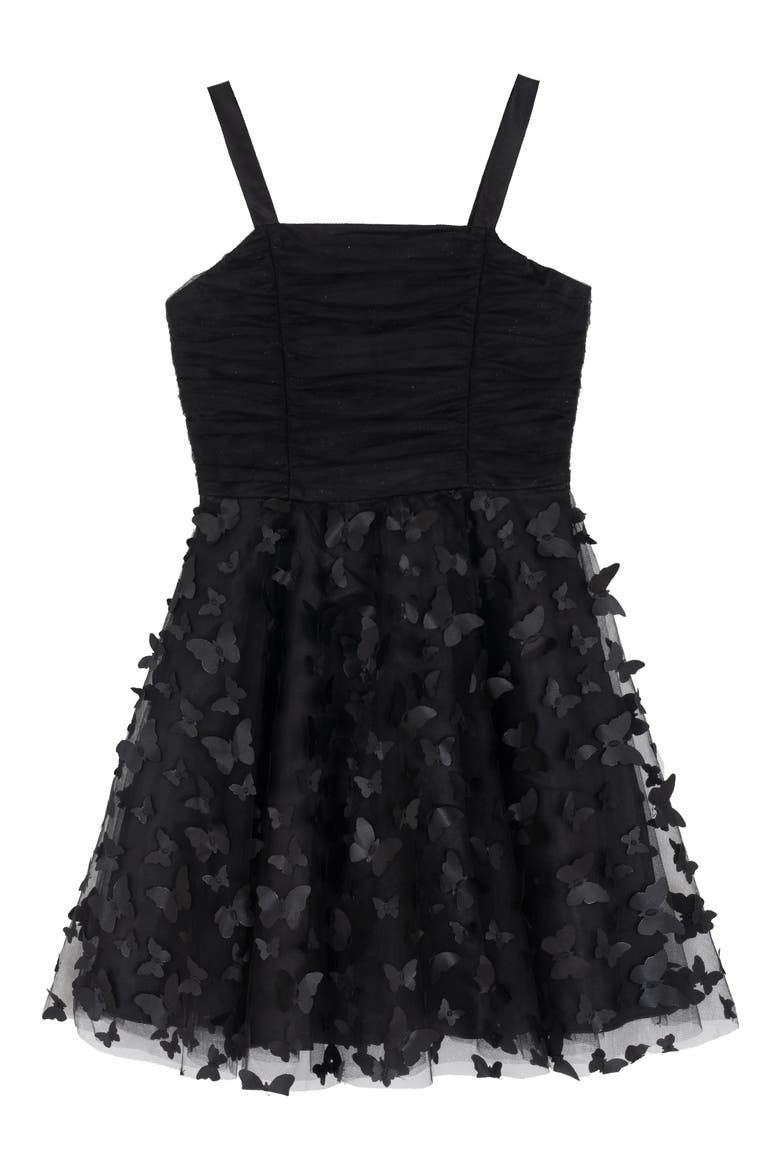 Kids' 3D Butterfly Dress, Main, color, BLACK