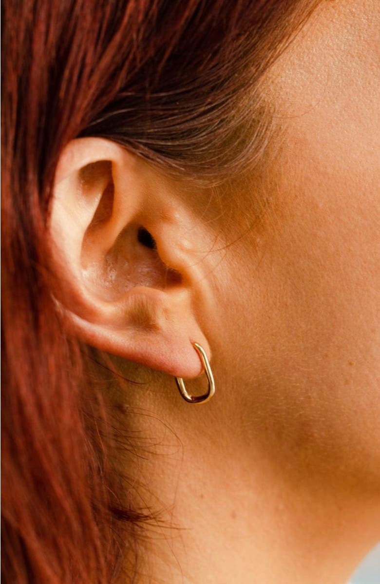 MADE BY MARY Paperclip Hoop Earrings, Alternate, color, Silver