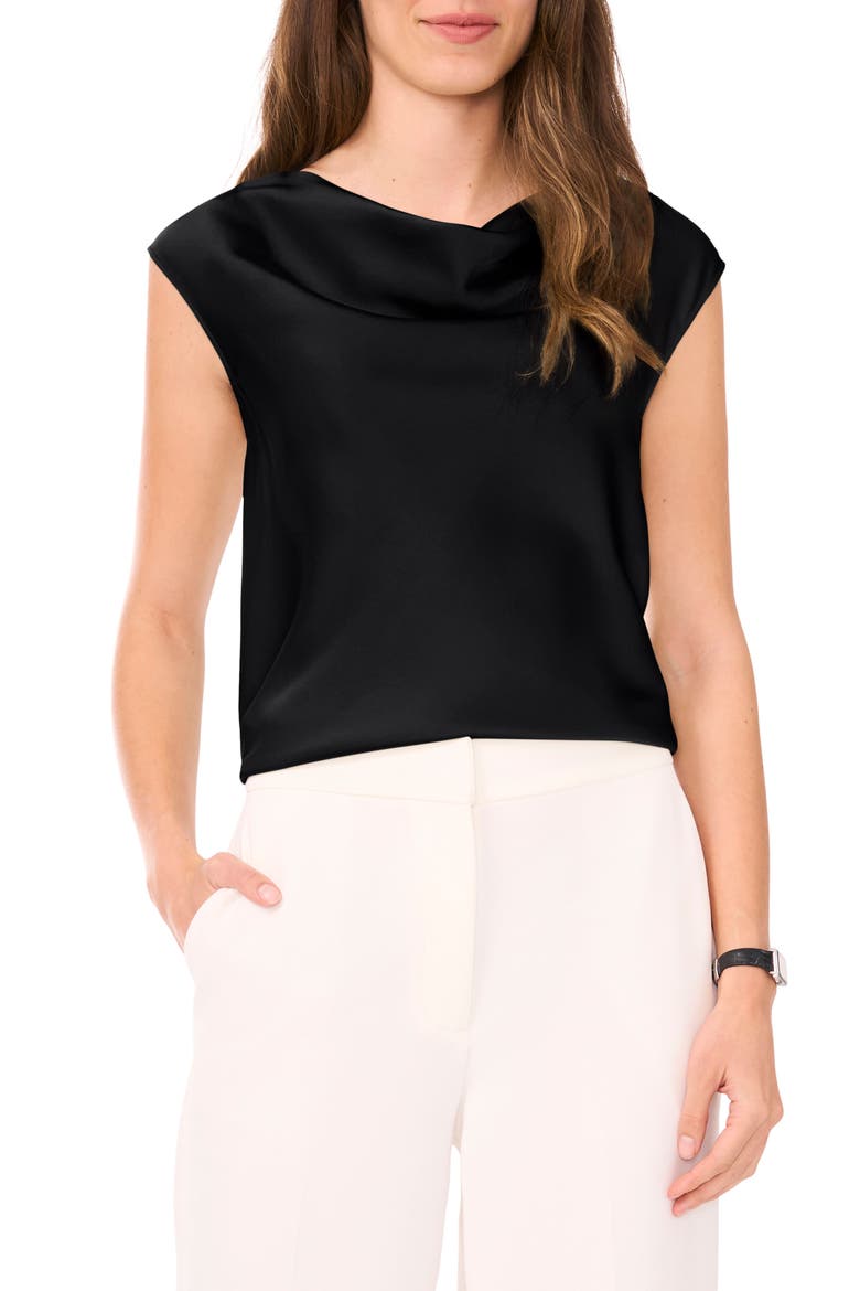 Cowl Neck Sleeveless Top, Main, color, RICH BLACK 060
