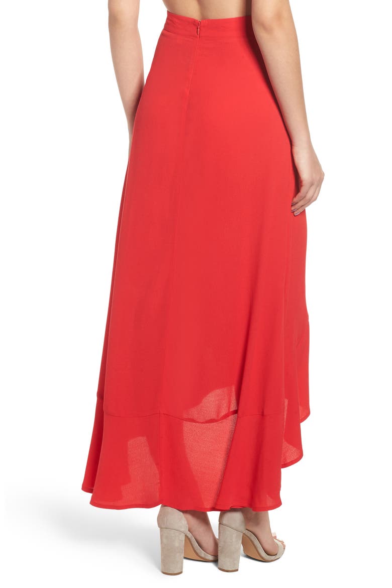 High Waist Tulip Skirt, Alternate, color, RED CHINOISE