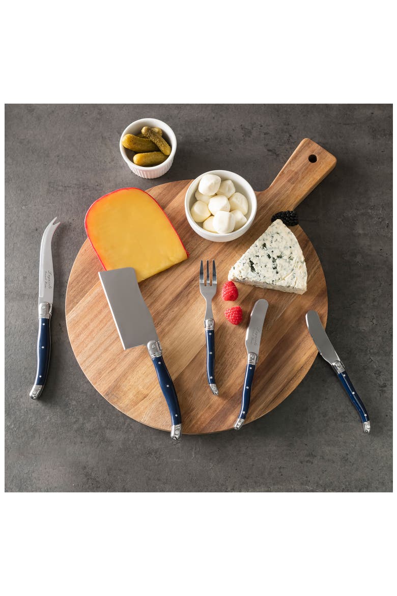 Laguiole Ultimate 11-Piece Assorted Cheese Knives, Alternate, color, NAVY