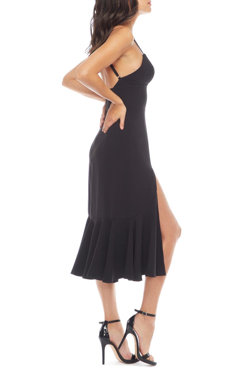Dress the Population Marilyn Slit Midi Dress, Alternate, color, 