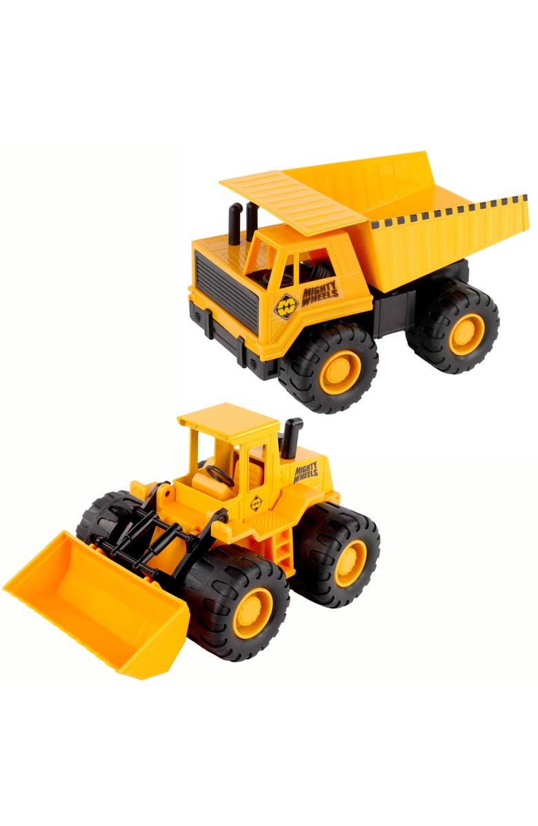 Mighty Wheels 2 Pack Construction Vehicles 7" Dump Truck & Front Loader, Alternate, color, 