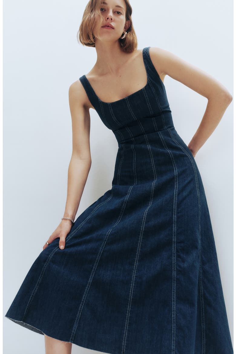 Amory Denim Dress, Alternate, color, CASPIAN