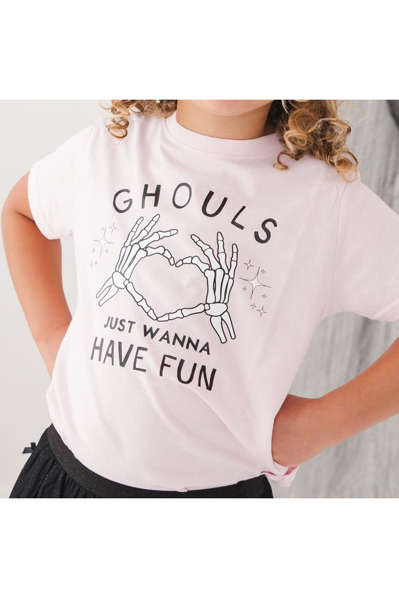 Ghouls Just Wanna Have Fun Halloween Short Sleeve T-Shirt, Alternate, color, Ballet Pink