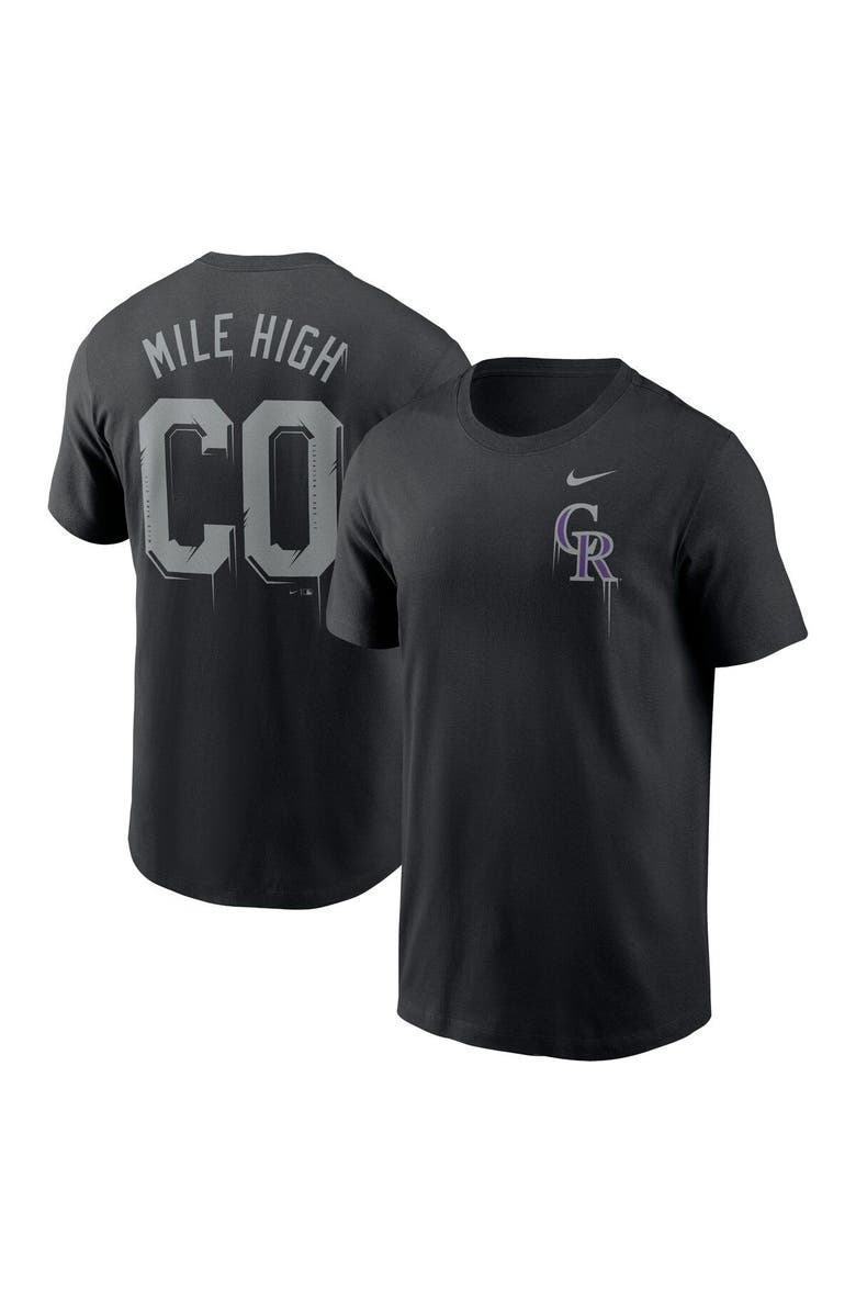 Nike Men's Nike Black Colorado Rockies Mile High Local Team T-Shirt, Main, color, Black