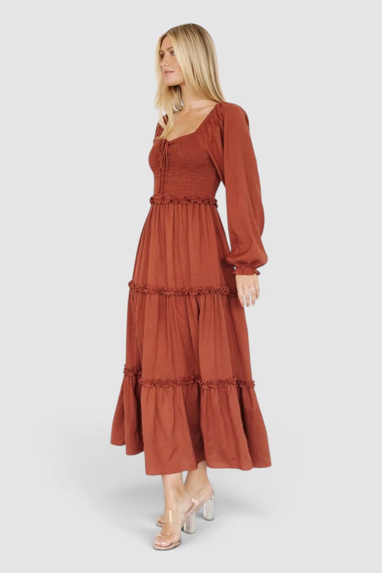 Britta Maxi Dress, Alternate, color, Cinnamon