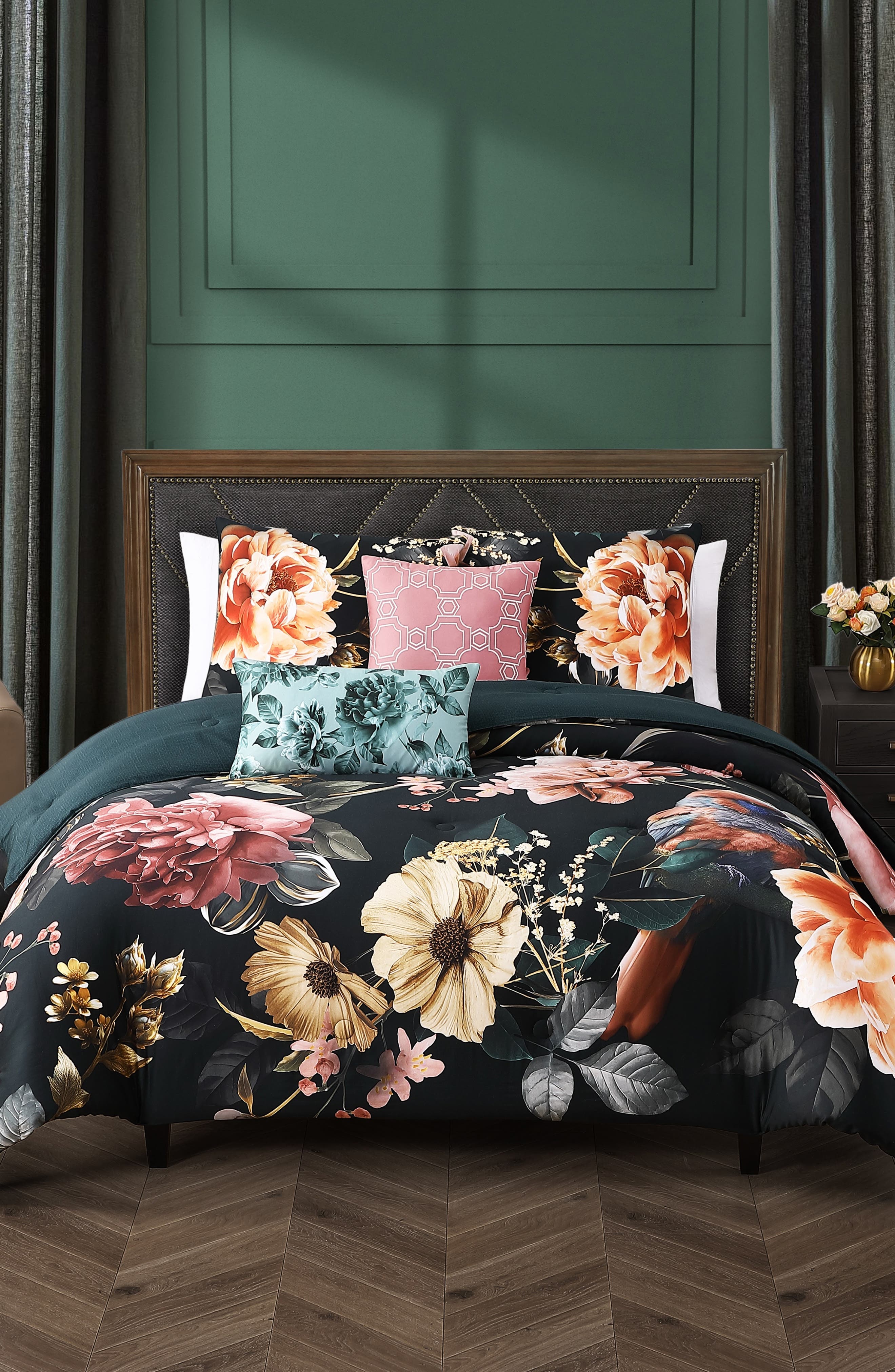Bebejan Botanical Birds Reversible Cotton Sateen Comforter Set