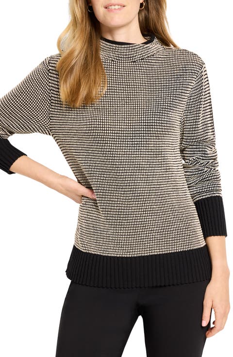 Mock Neck Pixel Knit Sweater (Regular & Petite)