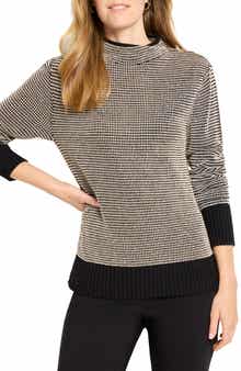 NIC+ZOE Mock Neck Pixel Knit Sweater