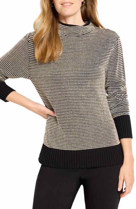 NIC+ZOE Mock Neck Pixel Knit Sweater