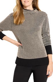 NIC+ZOE Mock Neck Pixel Knit Sweater