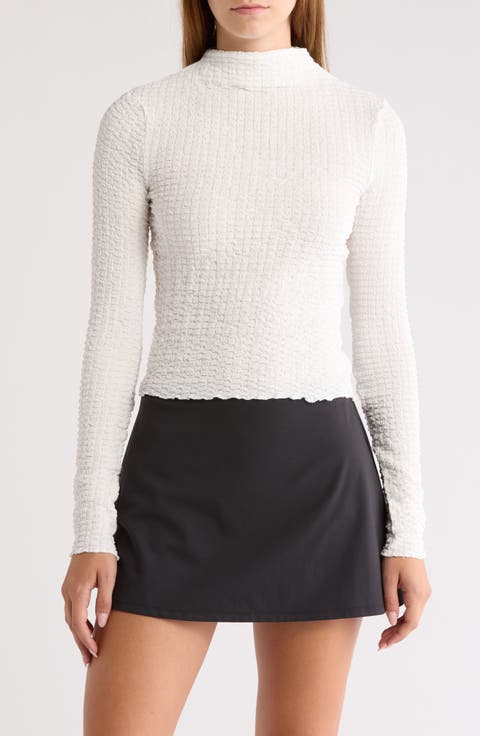 Mock Neck Long Sleeve Crop Top