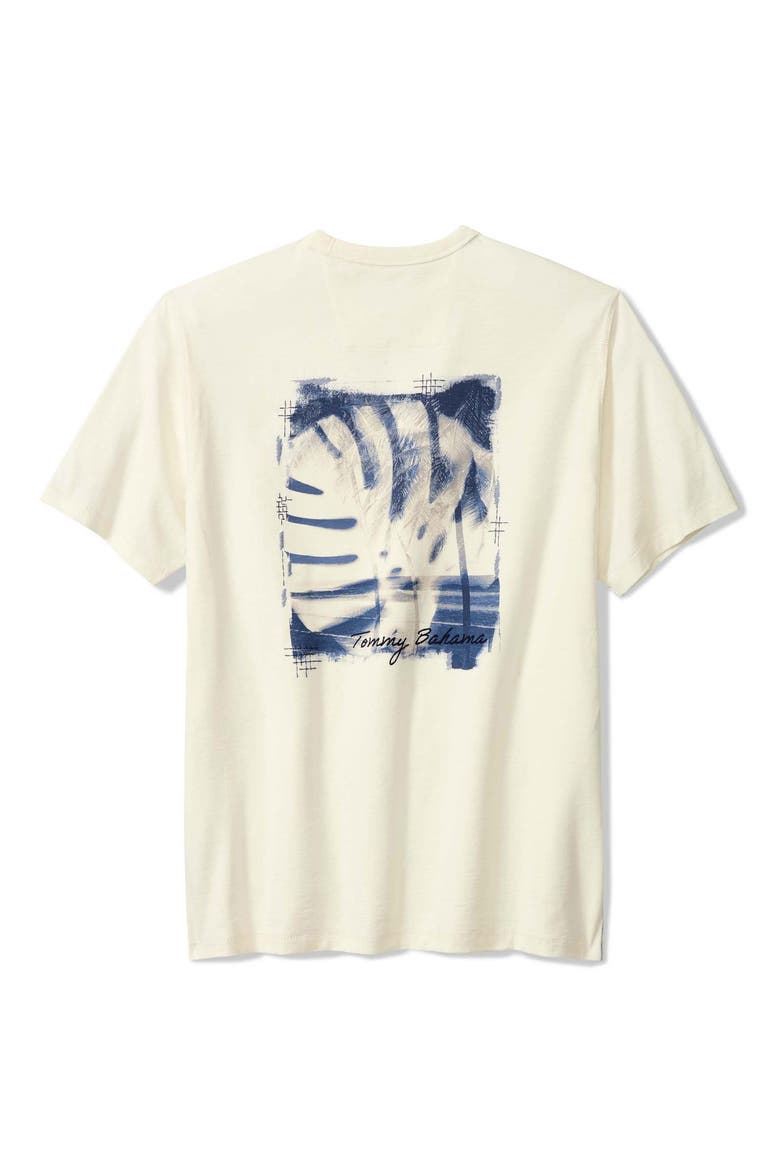 Monstera Blues Cotton Graphic T-Shirt, Alternate, color, VANILLA ICE