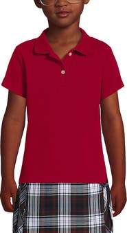 Lands' End School Uniform Girls Short Sleeve Feminine Fit Interlock Polo Shirt