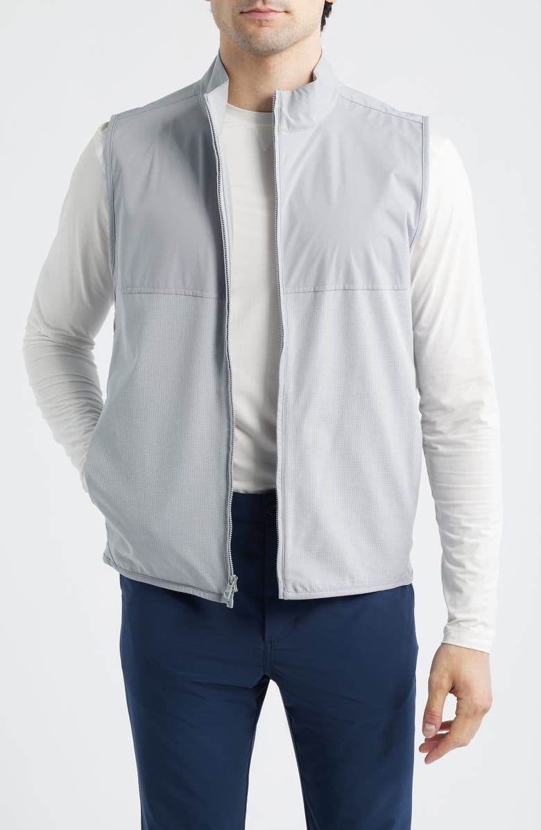 Peter Millar Flow Water Resistant Vest, Main, color, Gale Grey