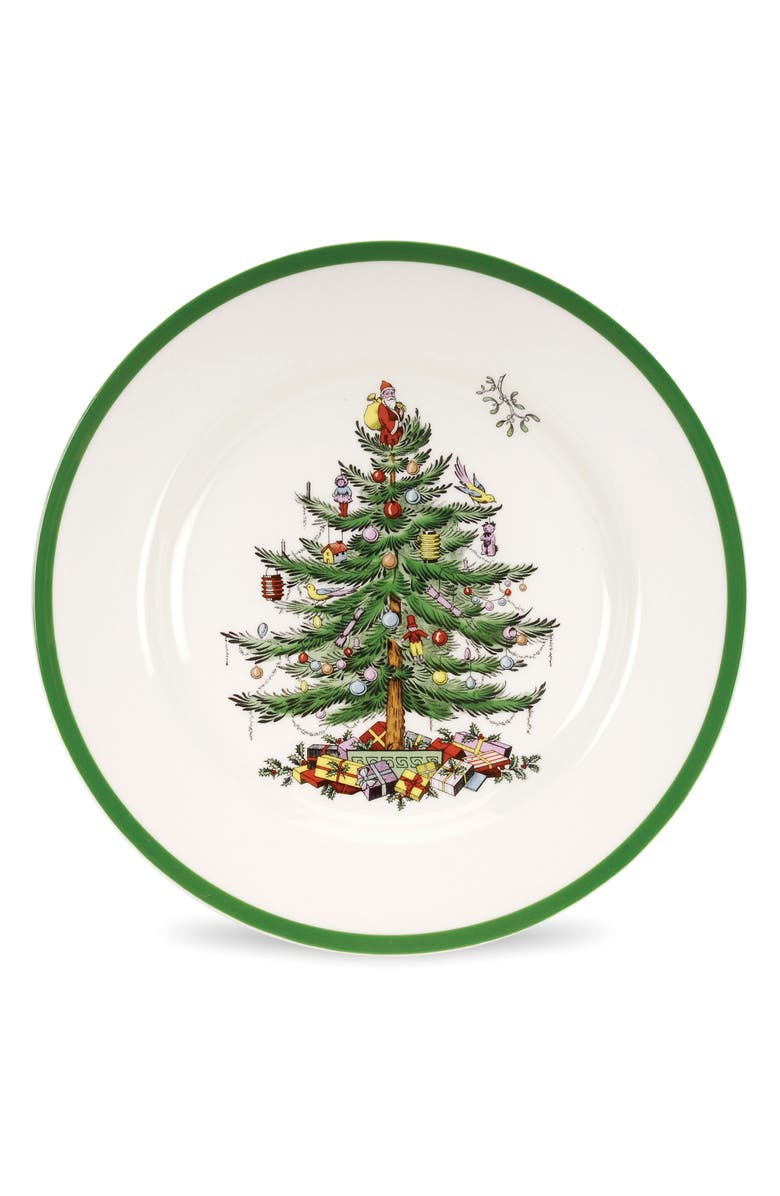 Spode Christmas Tree Set of 4 Dinner Plates, Alternate, color,