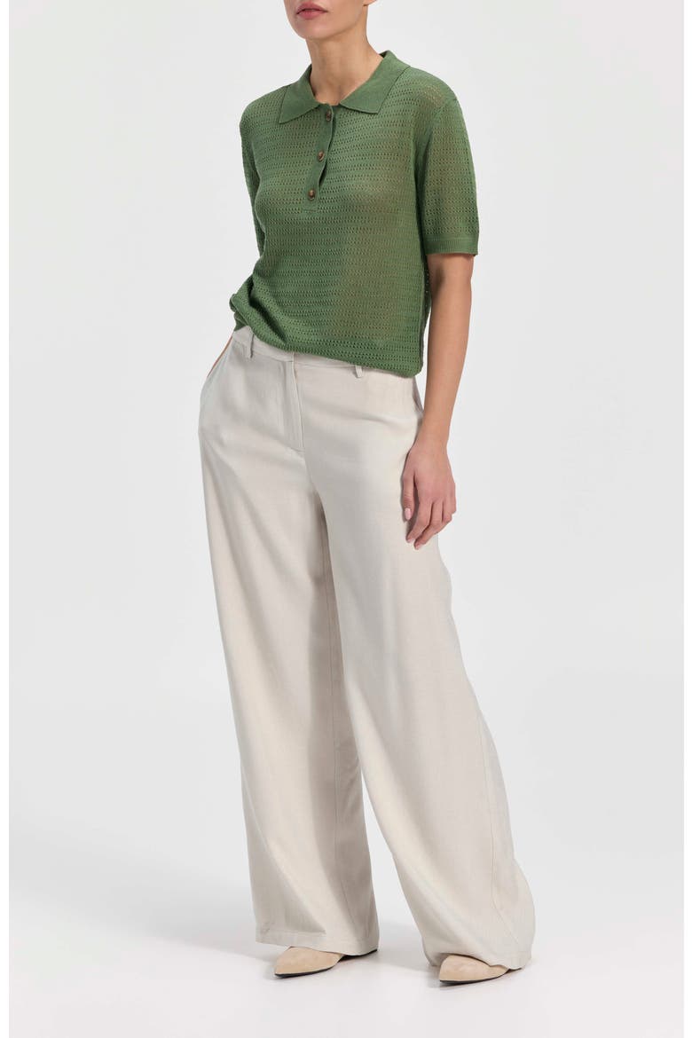 Knit Polo Top, Alternate, color, Emerald Green