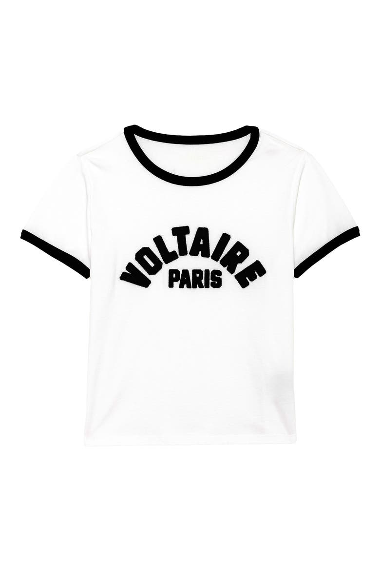 Alys Voltaire Paris Appliqué Cotton Graphic T-Shirt, Alternate, color, WHITE