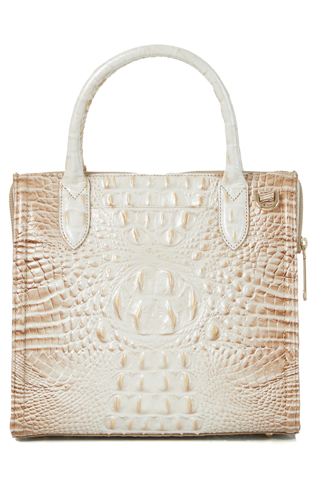 Brahmin Small Caroline Croc Embossed Leather Satchel, Alternate, color, Contour