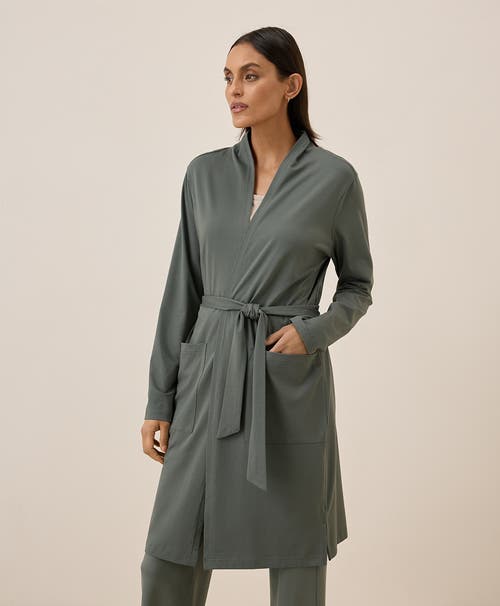 Shop Pact Organic Cotton Cool Stretch Lounge Duster In Castor Grey