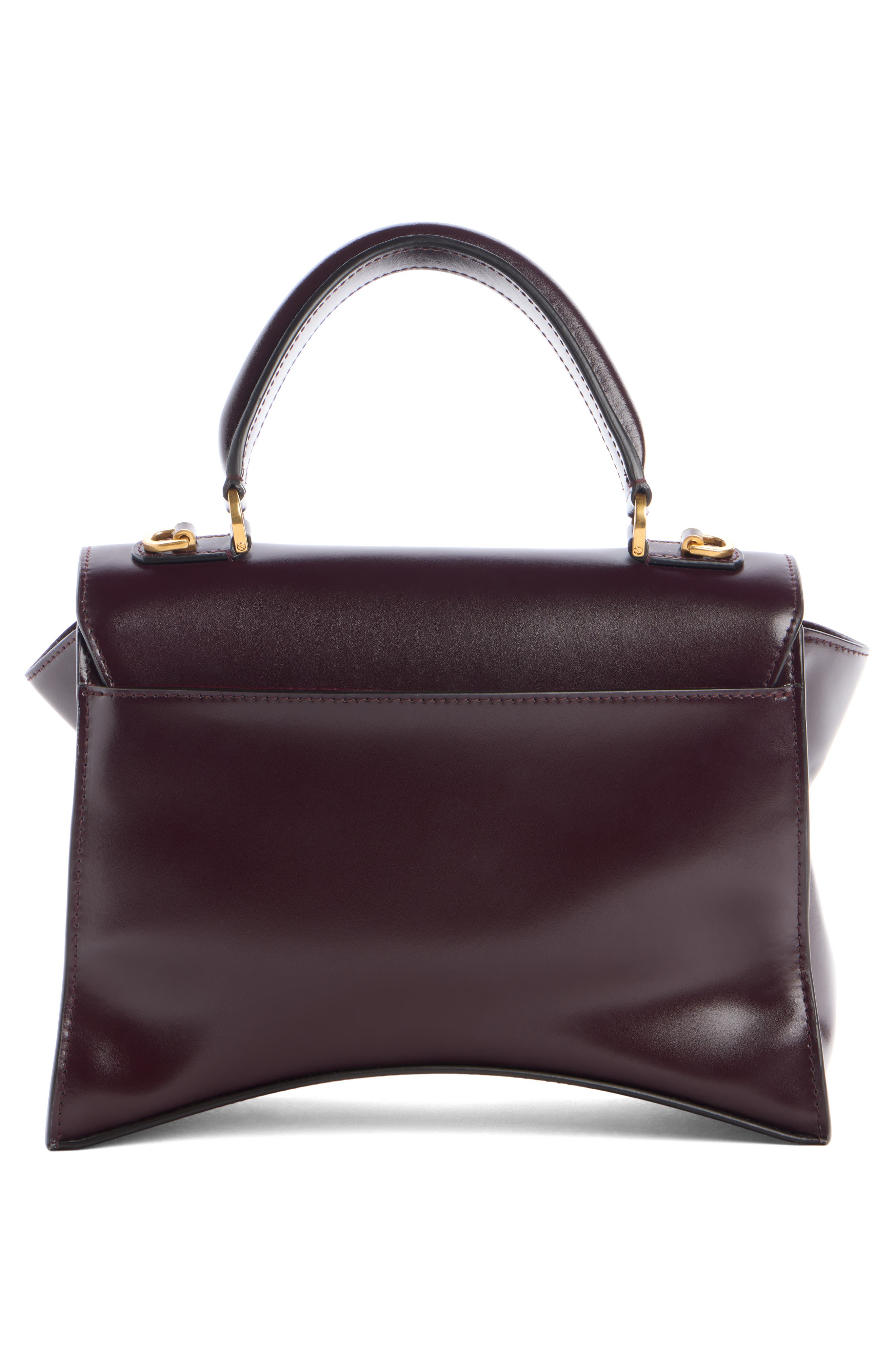 Small Hourglass Avenue Leather Top Handle Bag, Alternate, color, 6134 BORDEAUX