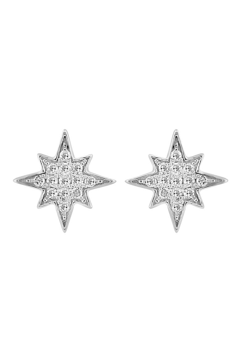 Sterling Silver Diamond Burst Stud Earrings - 0.22 ctw., Main, color, SILVER