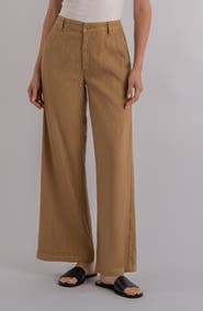 KUT from the Kloth Meg High Waist Linen Blend Wide Leg Pants