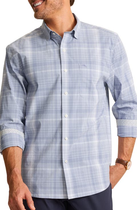 Sarasota Stretch La Cumbre Plaid Long Sleeve Button Up Shirt