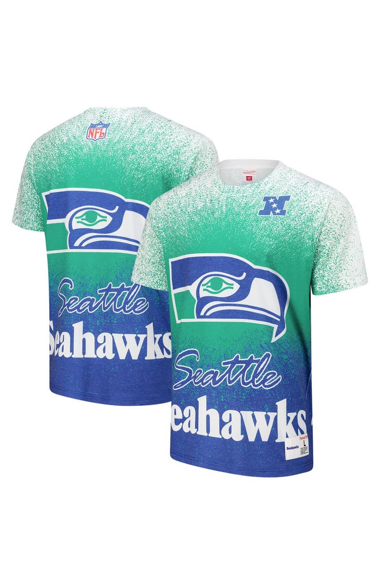 Mitchell & Ness Men's Mitchell & Ness White Seattle Seahawks Team Burst Vintage Logo T-Shirt, Alternate, color, White