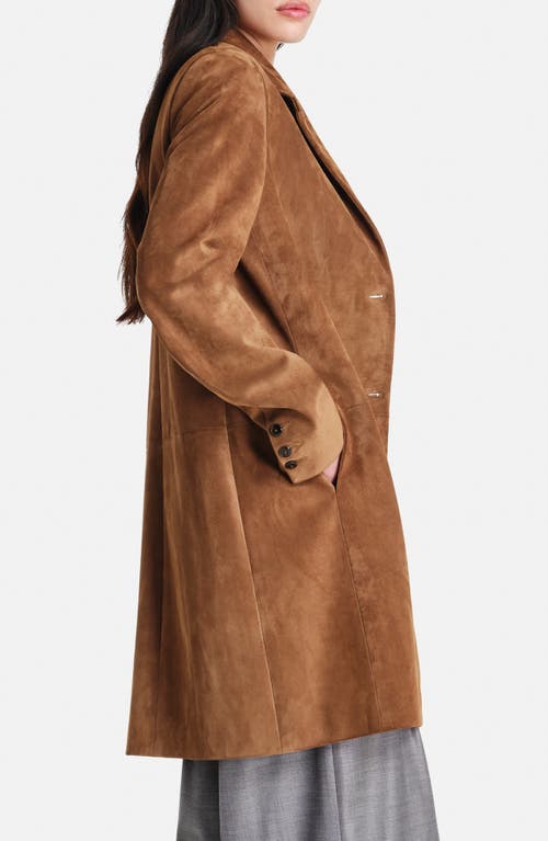 Twp Easy Suede Car Coat In Brown