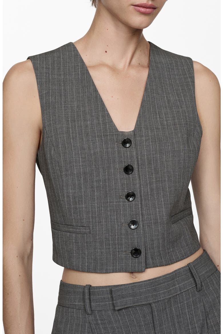 Pinstripe Suit Vest, Main, color, GREY