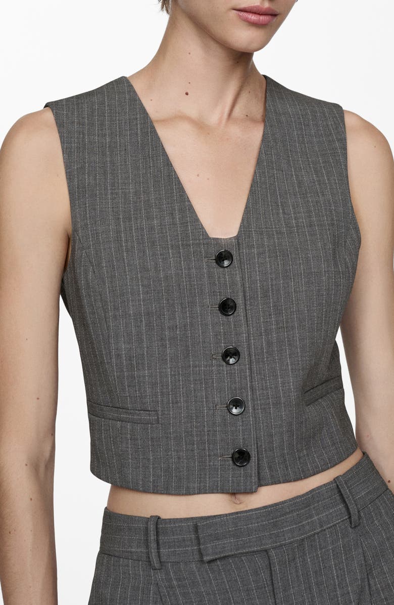 MANGO Pinstripe Suit Vest, Main, color,