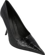 FERRAGAMO Eva Croc Embossed Leather Pump