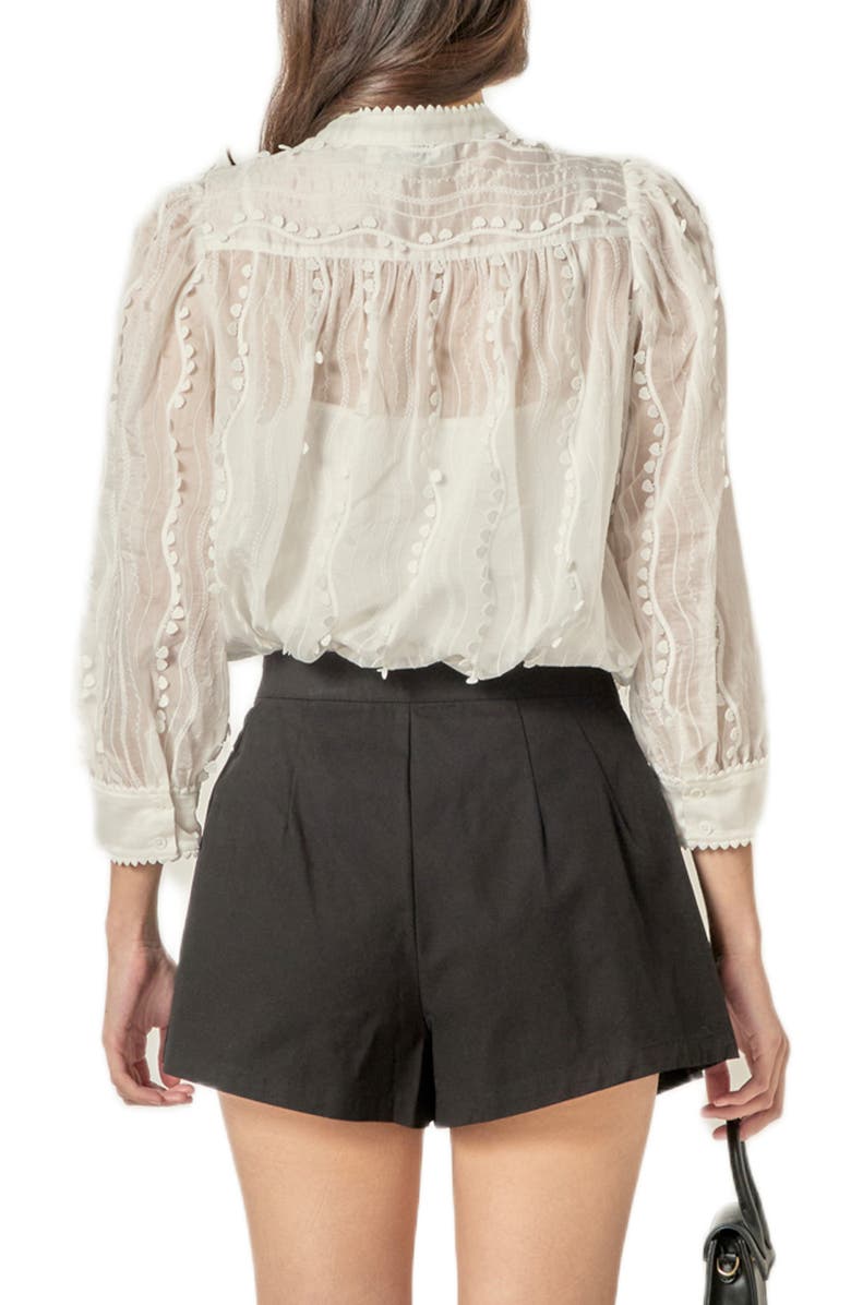 English Factory Heart Trim Shirt, Alternate, color, White