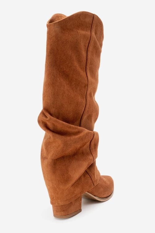 Prologue Shoes Elaris Block Heel Knee High Boot In Brown