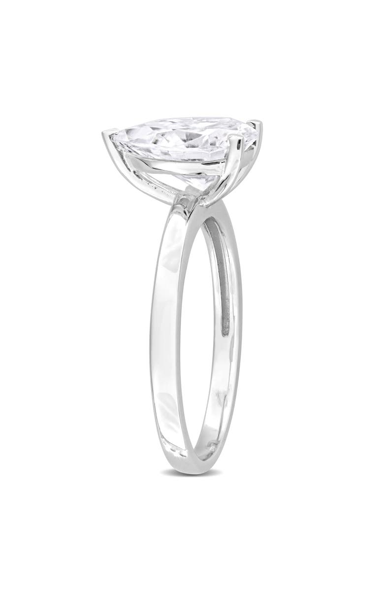DELMAR Sterling Silver Pear Cut Created Moissanite Engagement Ring, Alternate, color, Silver