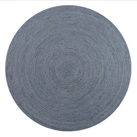 Zara Braided Coastal Cottage Round Jute Round Area Rug