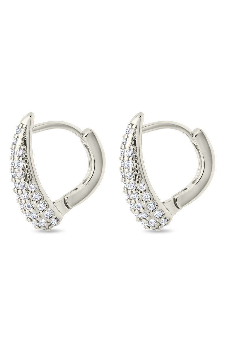 Sterling Forever Wynne Cubic Zirconia Cone Lever Back Earrings, Alternate, color,