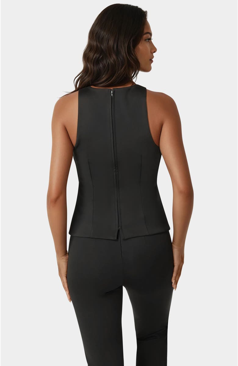 bebe Bow Halter Neck Top, Alternate, color, Black